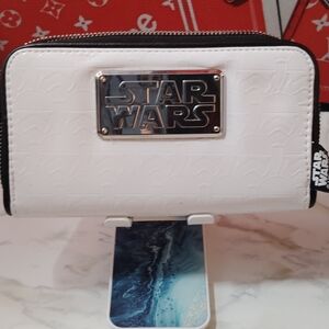 Star Wars Black Zip-Around Wallet with Silver Hardware
